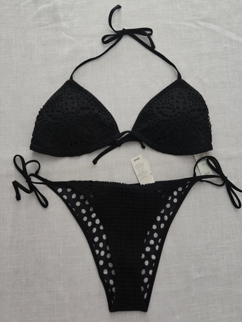 NWT Aerie Crochet Bikini - Black